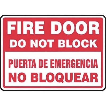Accuform BILINGUAL SAFETY SIGN FIRE DOOR  SBMEXT908MVA SBMEXT908MVA